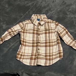 Old Navy Kids Plaid Shirt in Brown and White